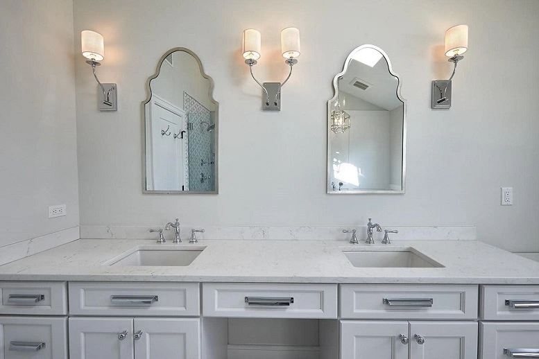 Modern bathroom renovation with elegant fixtures