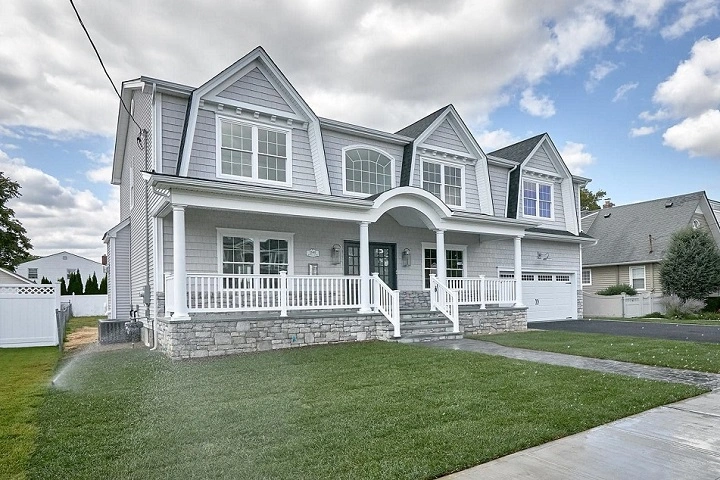 Transformed front yard with new walkway and garden