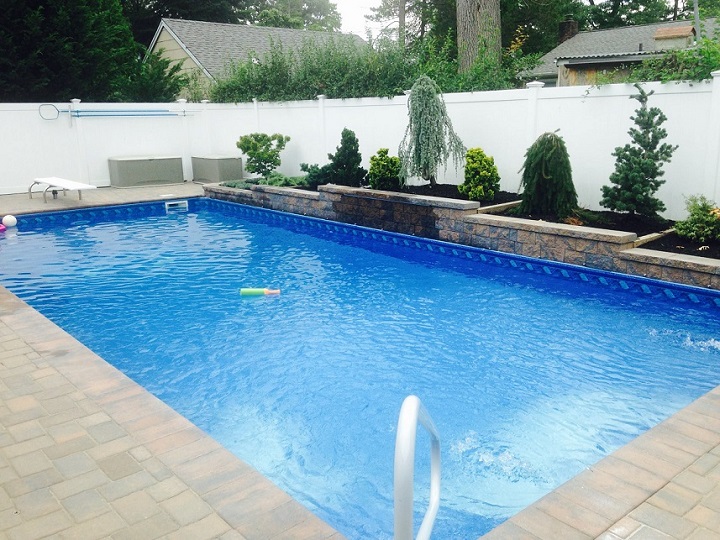 Renovated pool area with upgraded amenities