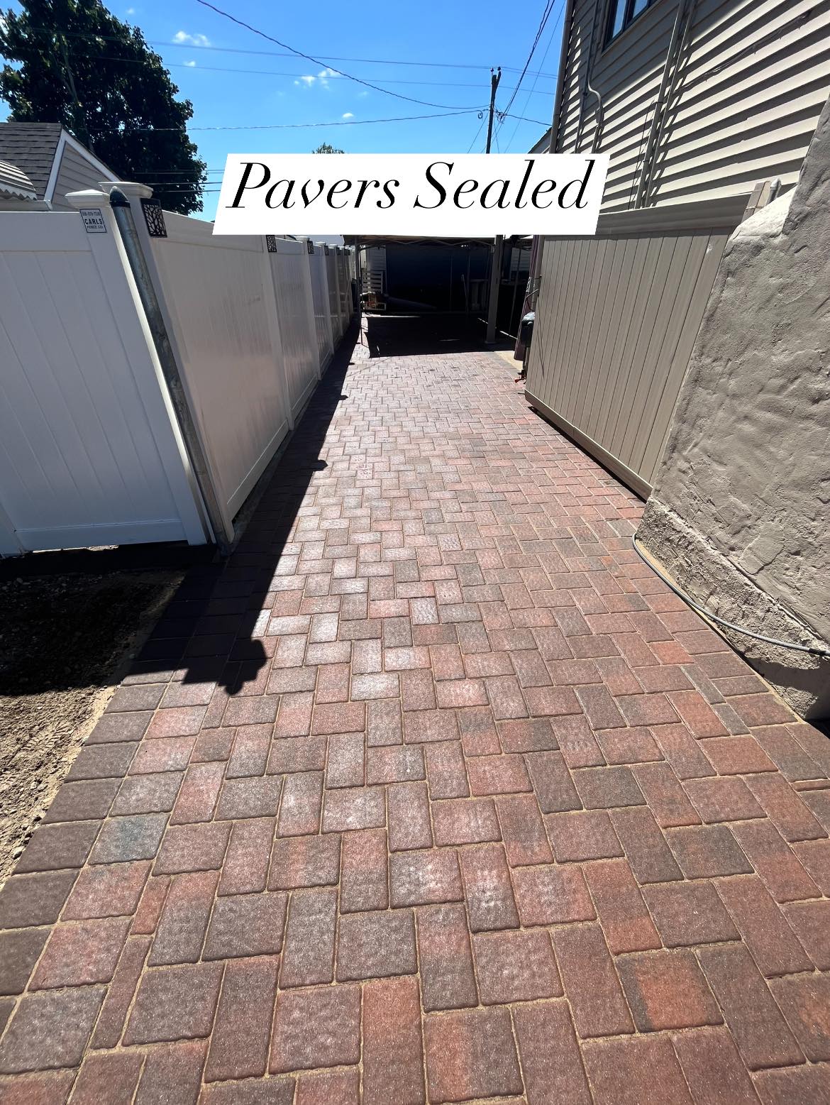 After paver sealing, vibrant colors showing