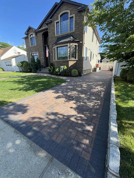 Freshly cleaned driveway