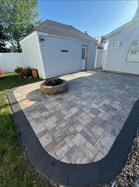 Fire pit in the backyard